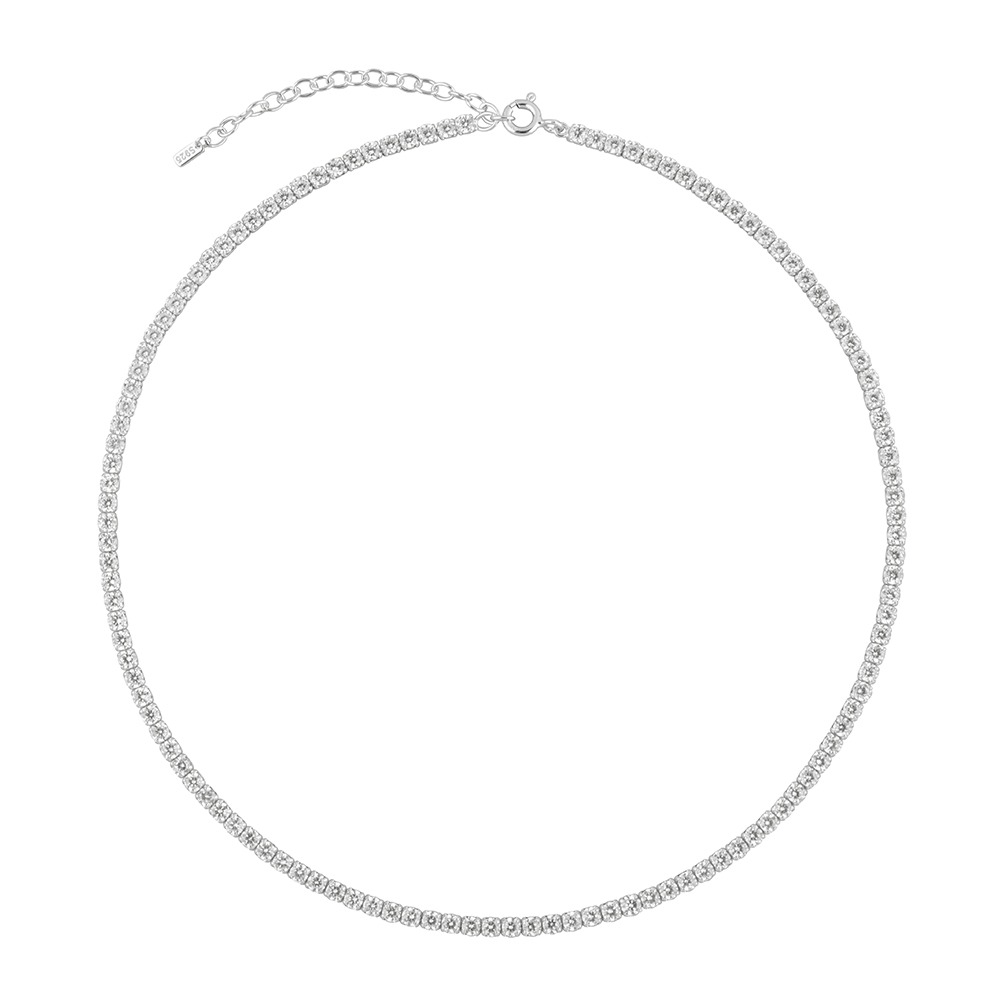 Shallow Tennis Necklace ( S 925 )