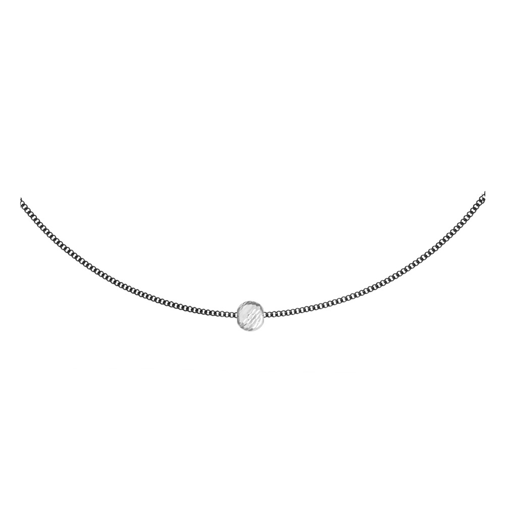 Black Chain R Necklace ( S 925 )