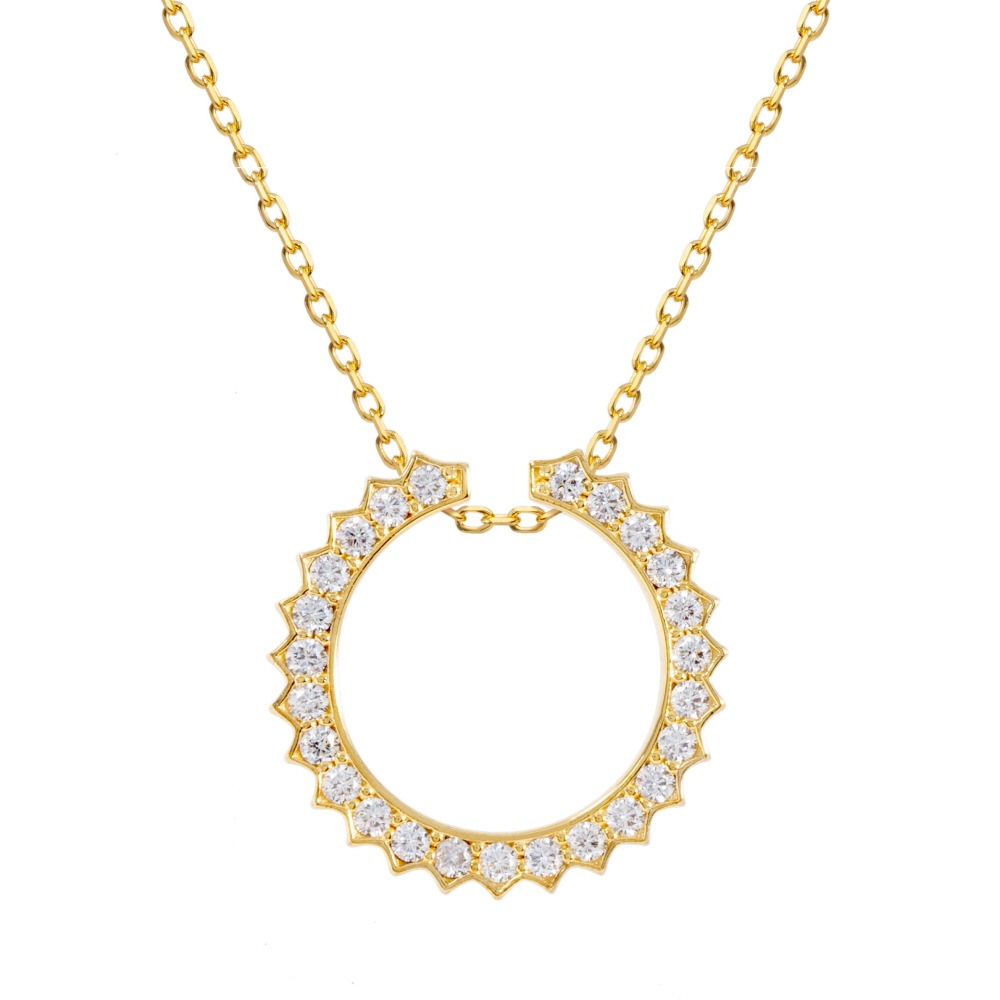 Solar Circle White Necklace ( S925 )